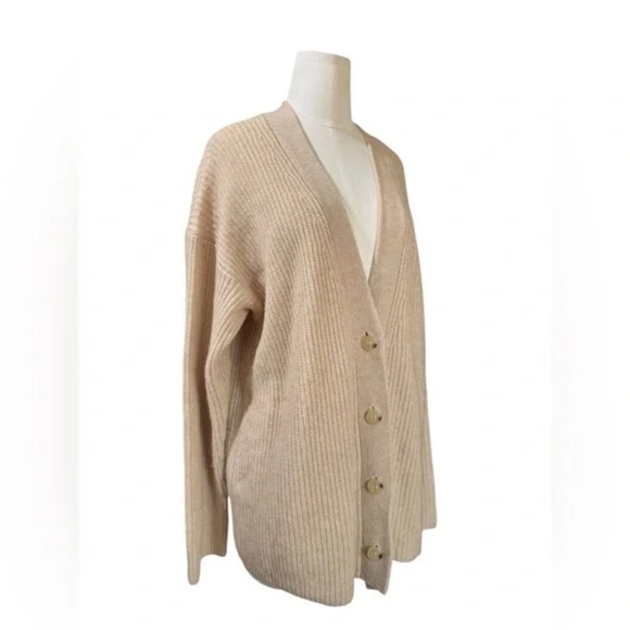VINCE V-Neck Wool & Cashmere Cardigan, H Wafer, Size Large - Picture 5 of 10